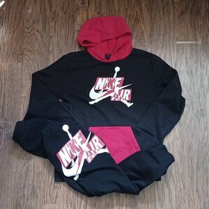 AIR Jordan Hoodie & Joggers Youth Size Large Black Red